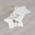 Iceland Ceramic Ornament, Holiday decoration, Iceland Gift, Gifts from Iceland, Iceland Souvenirs, Puffin Ornament - Image 2